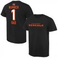 Mens Cincinnati Bengals Pro Line College Number 1 Dad T-Shirt Black