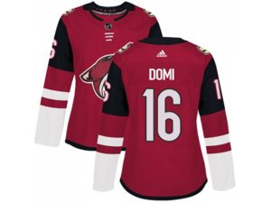 Women Adidas Phoenix Coyotes #16 Max Domi Maroon Home Authentic Stitched NHL Jersey