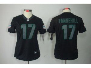 Nike Women NFL Miami Dolphins #17 Ryan Tannehill black jerseys(impact limited)