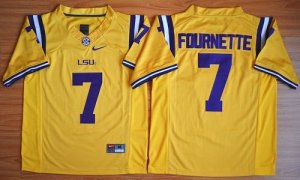 NCAA LSU Tigers #7 Leonard Fournette Gold Limited Stitched Jersey