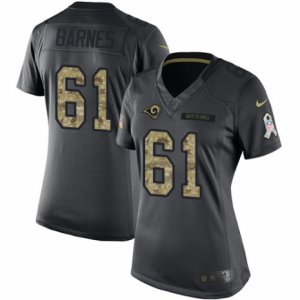 Women\'s Nike Los Angeles Rams #61 Tim Barnes Limited Black 2016 Salute to Service NFL Jersey