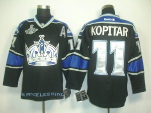 nhl jerseys los angeles kings #11 kopitar full black-blue[2012 stanley cup champions]