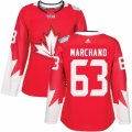 Women's Adidas Team Canada #63 Brad Marchand Premier Red Away 2016 World Cup Hockey Jersey