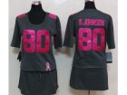 Nike women nfl houston texans #80 a.johnson dk.grey jerseys[breast cancer awareness]