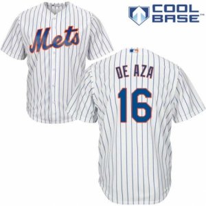 Men\'s Majestic New York Mets #16 Alejandro De Aza Authentic White Home Cool Base MLB Jersey