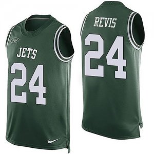 Mens Jets #24 Darrelle Revis Green Team Color Men NFL Limited Tank Top