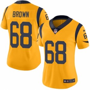 Women\'s Nike Los Angeles Rams #68 Jamon Brown Limited Gold Rush NFL Jersey