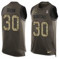 Mens Nike Baltimore Ravens #30 Kenneth Dixon Limited Green Salute to Service Tank Top NFL Jersey