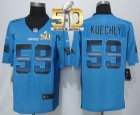 Nike Carolina Panthers #59 Luke Kuechly Blue Alternate Super Bowl 50 Men Stitched NFL Limited Strobe Jersey