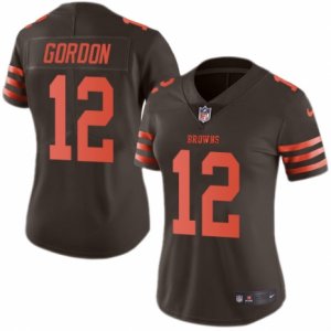 Women\'s Nike Cleveland Browns #12 Josh Gordon Limited Brown Rush NFL Jersey