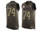 Mens Nike New York Giants #74 Ereck Flowers Limited Green Salute to Service Tank Top NFL Jersey
