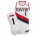 Mens Adidas Portland Trail Blazers #1 Evan Turner Authentic White Home NBA Jersey