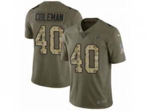 Men Nike Atlanta Falcons #40 Derrick Coleman Limited Olive Camo 2017 Salute to Service NFL Jersey