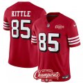 Men's San Francisco 49ers #85 George Kittle Red 2023 F.U.S.E. NFC West Champions Alternate Football Stitched Jersey