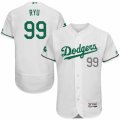 Men's Majestic Los Angeles Dodgers #99 Hyun-Jin Ryu White Celtic Flexbase Authentic Collection MLB Jersey