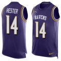 Mens Nike Baltimore Ravens #14 Devin Hester Limited Purple Player Name & Number Tank Top NFL Jersey