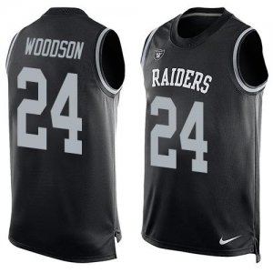 Nike Oakland Raiders #24 Charles Woodson Black Team Color Men Stitched NFL Limited Tank Top Jersey