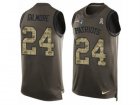 Mens Nike New England Patriots #24 Stephon Gilmore Limited Green Salute to Service Tank Top NFL Jersey