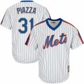 Men's Majestic New York Mets #31 Mike Piazza Authentic White Cooperstown MLB Jersey