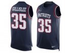 Mens Nike New England Patriots #35 Mike Gillislee Limited Navy Blue Player Name & Number Tank Top NFL Jersey