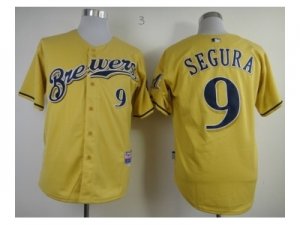 mlb jerseys milwaukee brewers #9 segura yellow[2013 new]