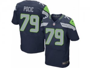 Mens Nike Seattle Seahawks #79 Ethan Pocic Elite Steel Blue Team Color NFL Jersey