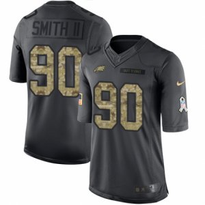 Mens Nike Philadelphia Eagles #90 Marcus Smith II Limited Black 2016 Salute to Service NFL Jersey