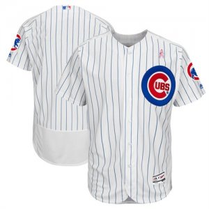 Men Chicago Cubs Blank White 2018 Mother\'s Day Flexbase Jersey