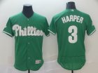 Phillies #3 Bryce Harper Green Flexbase Jersey