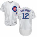 Men's Majestic Chicago Cubs #12 Kyle Schwarber White Flexbase Authentic Collection MLB Jersey