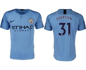 2018-19 Manchester City 31 EDERSON Home Thailand Soccer Jersey