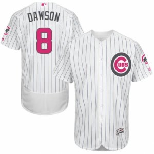 Men\'s Majestic Chicago Cubs #8 Andre Dawson Authentic White 2016 Mother\'s Day Fashion Flex Base MLB Jersey