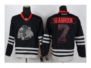 nhl jerseys chicago blackhawks #7 seabrook black ice[the skeleton head]