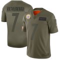 Nike Steelers #7 Ben Roethlisberger 2019 Olive Salute To Service Limited Jersey