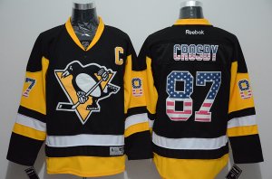 nhl jerseys pittsburgh penguins #87 Sidney Crosby national flag black-yellow