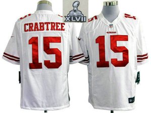 2013 Super Bowl XLVII NEW San Francisco 49ers #15 Crabtree White (Game NEW Jersey)