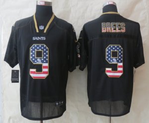 Nike New Orleans Saints #9 Brees Black Jerseys(USA Flag Fashion Elite)