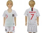Portugal #7 RONALDO Away Youth 2018 FIFA World Cup Soccer Jersey