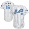 Mens Majestic New York Mets #16 Alejandro De Aza Authentic White 2016 Fathers Day Fashion Flex Base MLB Jersey