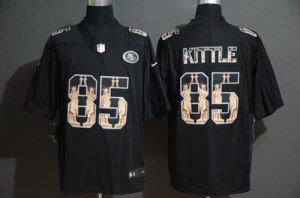 Nike 49ers #85 George Kittle Black Statue Of Liberty Limited Jersey