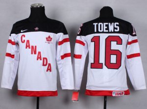 Youth nhl team canada #16 toews white jerseys[100 th]