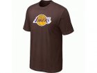 Los Angeles Lakers Big & Tall Primary Logo Brown T-Shirt