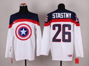 NHL Olympic Team USA #26 Paul Stastny white Captain America Fashion Stitched Jerseys