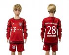 Bayern Munchen #28 Badstuber Home Long Sleeves Kid Soccer Club Jersey