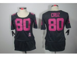 Nike Womens New York Giants #80 Victor Cruz Dark grey Jerseys(Elite breast Cancer Awareness)