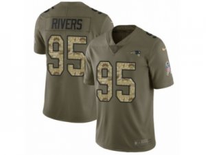 Men Nike New England Patriots #95 Derek Rivers Limited Olive Camo 2017 Salute to Service NFL Jersey