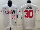 USA 30 Kyle Tucker White Nike 2023 World Baseball Classic Jersey