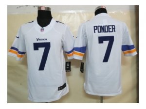 Nike NFL Minnesota Vikings #7 Christian Ponder white Jerseys[Limited]