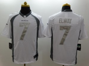 Nike Denver Broncos #7 John Elway Platinum White Jerseys(Game)