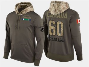 Nike Canucks 60 Markus Granlund Olive Salute To Service Pullover Hoodie